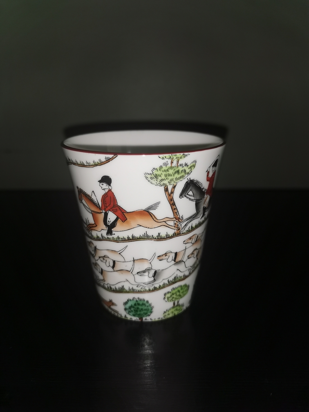 Vintage Crown Staffordshire Bone China Hunting Scene Flat Bottom Tumbler 3 3/4" - Picture 3 of 8